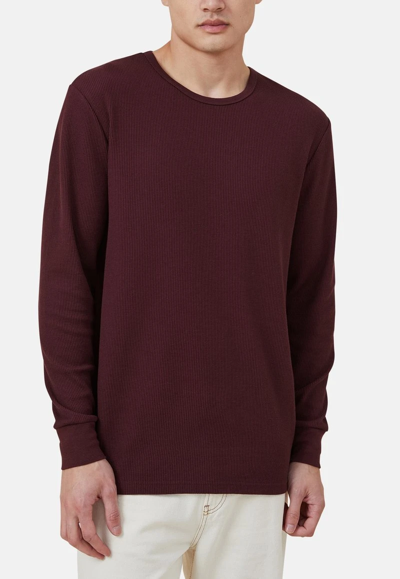 COTTON ON TEXTURED LONG SLEEVE - Langarmshirt - Burgundy 3 COTTON ON TEXTURED LONG SLEEVE - Langarmshirt - Burgundy
