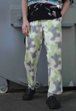 HUF PANT - Stoffhose - White/green/grey -Indicode Jeans Verkäufe 1664189885131