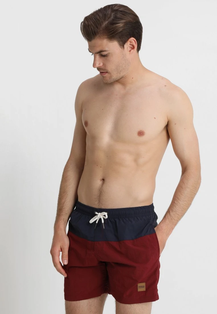 URBAN CLASSICS BLOCK SWIM SHORTS - Badeshorts - Navy/burgundy 3 URBAN CLASSICS BLOCK SWIM SHORTS - Badeshorts - Navy/burgundy