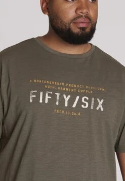 T-Shirt Print - Olive Melange -Indicode Jeans Verkäufe 3a9727e2b8bd4ff7b4093d1f95bfd546