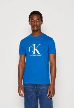 Calvin Klein Jeans DISRUPTED MONOLOGO - T-Shirt Print - Tarps Blue
