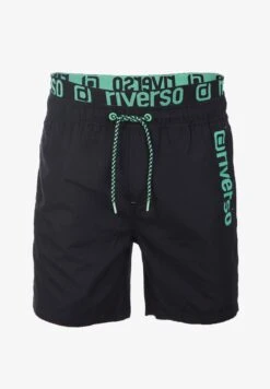 BOBBY - Badeshorts - Black Flashy Green