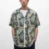 PULL & BEAR PRINTED SHORT SLEEVE - Hemd - Green