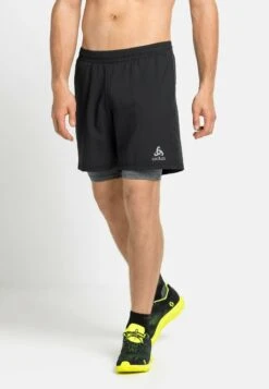 Odlo Kurze Sporthose - Black - Grey Melange