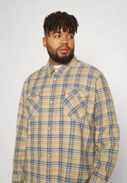 BIG RELAXED FIT WESTERN - Hemd - Beige/blue -Indicode Jeans Verkäufe 91c8452df0fe4ee4aeb4d42db586cc08