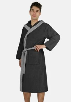 TWO TONE - Bademantel - Schwarz, Grau -Indicode Jeans Verkäufe 92e6b354ae7c485f916deae9741244ab