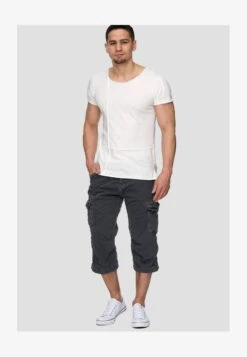 Indicode Jeans MIT GÜRTEL NICOLAS - Shorts - Dark Grey