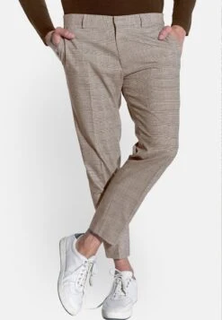 KARIERTE KNÖCHELLANG KAROMUST - Anzughose - Braun