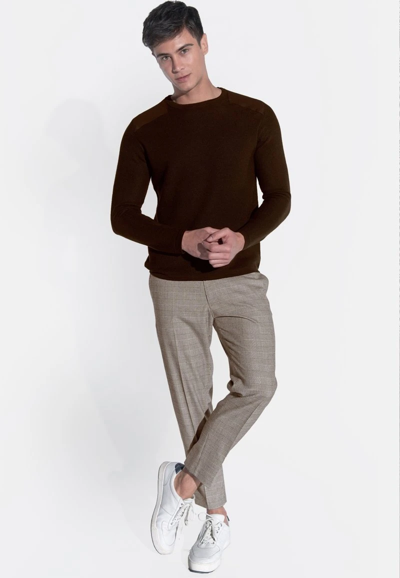 KARIERTE KNÖCHELLANG KAROMUST - Anzughose - Braun 4 KARIERTE KNÖCHELLANG KAROMUST - Anzughose - Braun – Bild 2