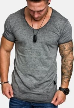 KURZARM WEITER AUSSCHNITT MODELL - T-Shirt Print - Antrazit -Indicode Jeans Verkäufe ab4cc774813b48b38aa2f0f1b29e3377