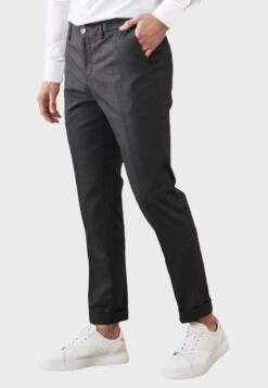 SLIM FIT SIDE POCKET - Stoffhose - Anthracite