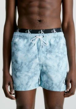 Calvin Klein Swimwear MEDIUM DOUBLE WB - Badeshorts - Ck Tie Dye Blue Aop