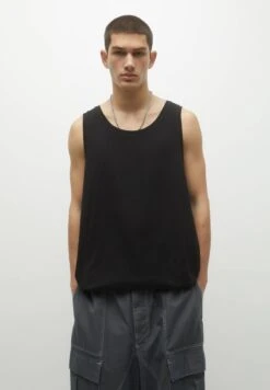 PULL & BEAR BASIC TANK - Top - Black