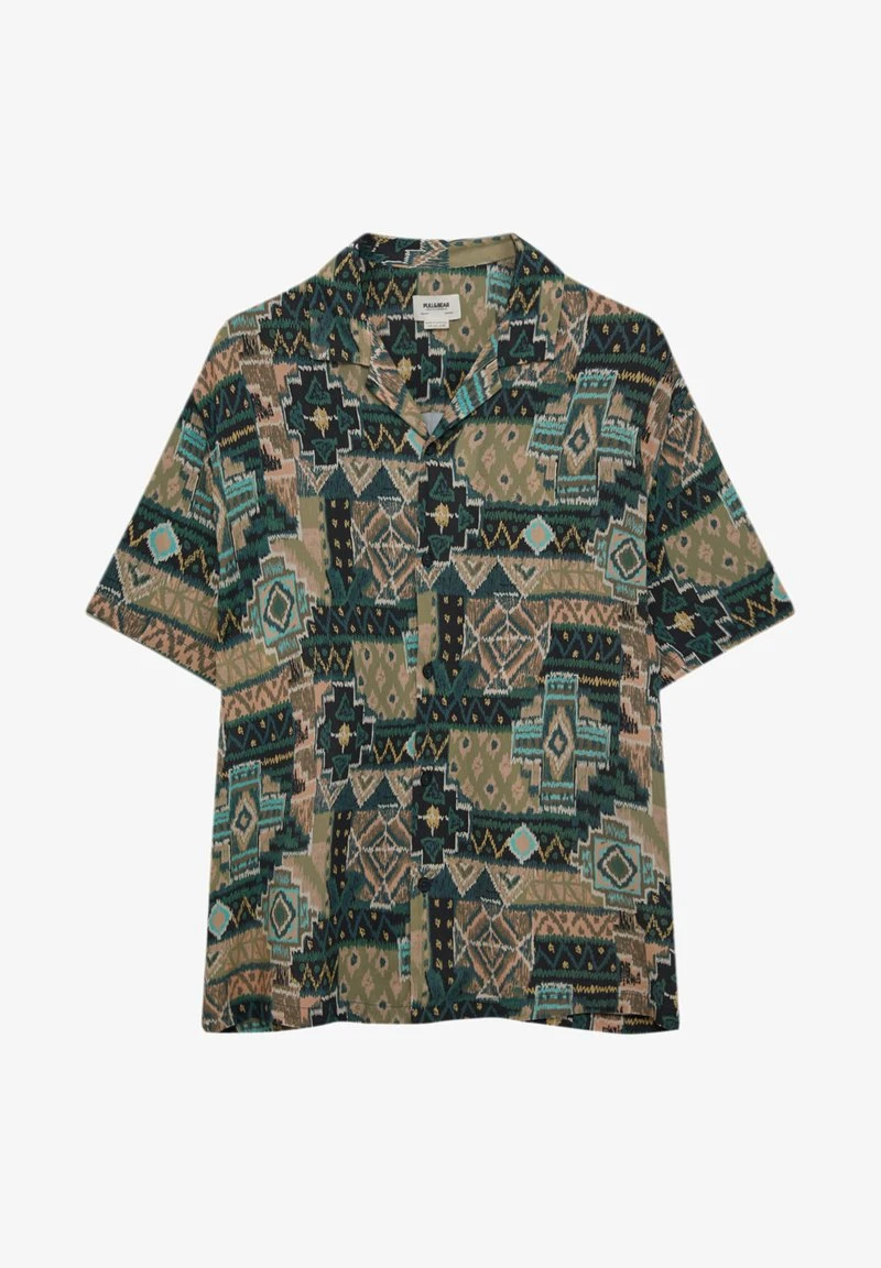 PULL & BEAR PRINTED SHORT SLEEVE - Hemd - Green 7 PULL & BEAR PRINTED SHORT SLEEVE - Hemd - Green – Bild 5