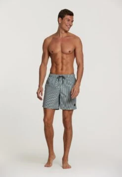 Shiwi STRIPE - Badeshorts - Dark Jungle Green -Indicode Jeans Verkäufe d756311a2218468ba01ff184403c8ec3