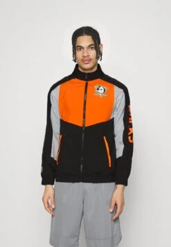 Fanatics NHL ANAHEIM DUCKS SEASONAL FRANCHISE JACKET - Vereinsmannschaften - Black/dark Orange/sport Gray/dark Orange