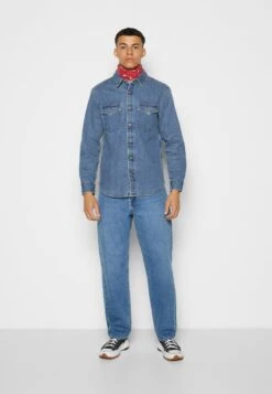 RELAXED FIT WESTERN - Hemd - Indigo Stonewash -Indicode Jeans Verkäufe dbee1254b65b4d50a817952333ea5332
