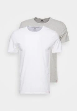 SLIM CREWNECK 2 PACK - T-Shirt Basic - White/heather Grey -Indicode Jeans Verkäufe f1cd48f859a8447095f220efc1444f96
